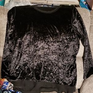 Black Velvet Long Sleeve Top